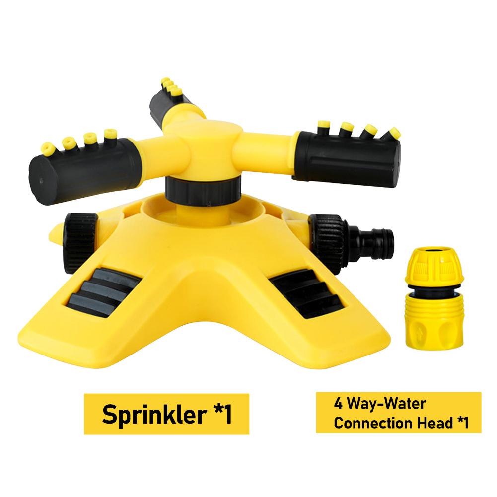 360 Degree Automatic Rotating Sprinkler Head 3-Arm Water Sprinkler Garden Lawn Large Area Coverage Water Sprinkler Irrigation