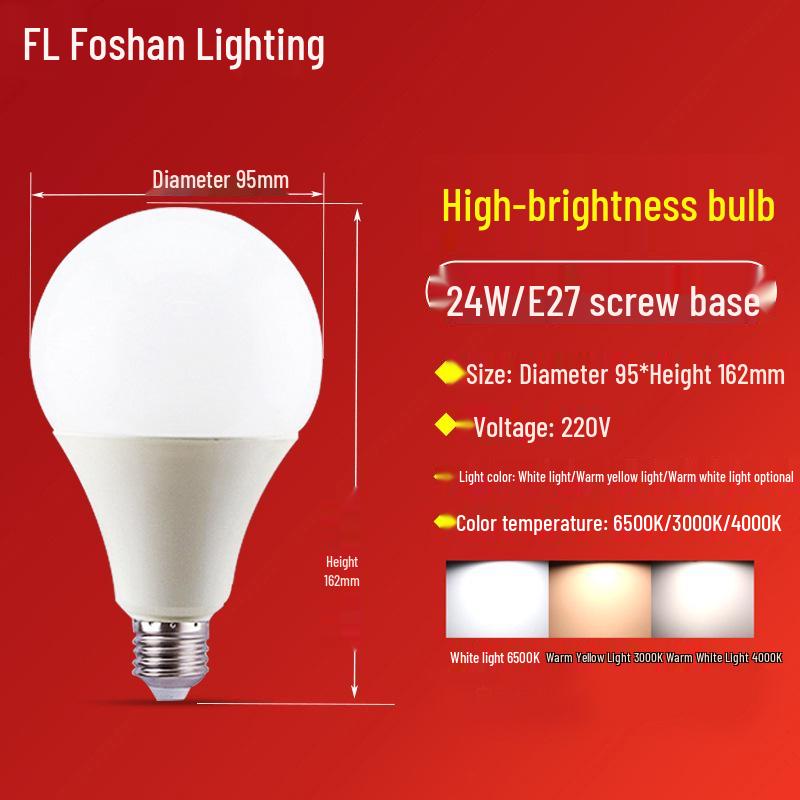 Energie sparende LED-Glühbirne, E27-Schraubfassung, superhelles warmweißes Licht für die Heimbeleuchtung.