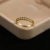 925 Sterling Silver Korean Version Simple Pavé Crystal Ring Women Light Luxury Temperament Wedding Party Jewelry Gift