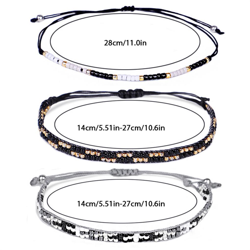 1 Set Beaded Bracelet Adjustable Strand Comfortable Braided Bracelets Handmade Jewelry Sets Women Accessories for Teen Girls