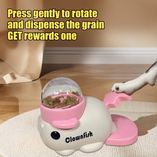 Interactive Dog Treat Dispenser Toy Adjustable Food Dispensing Puzzle Toy Clownfish Design Slow Feeder for IQ Training Mental Stimulation