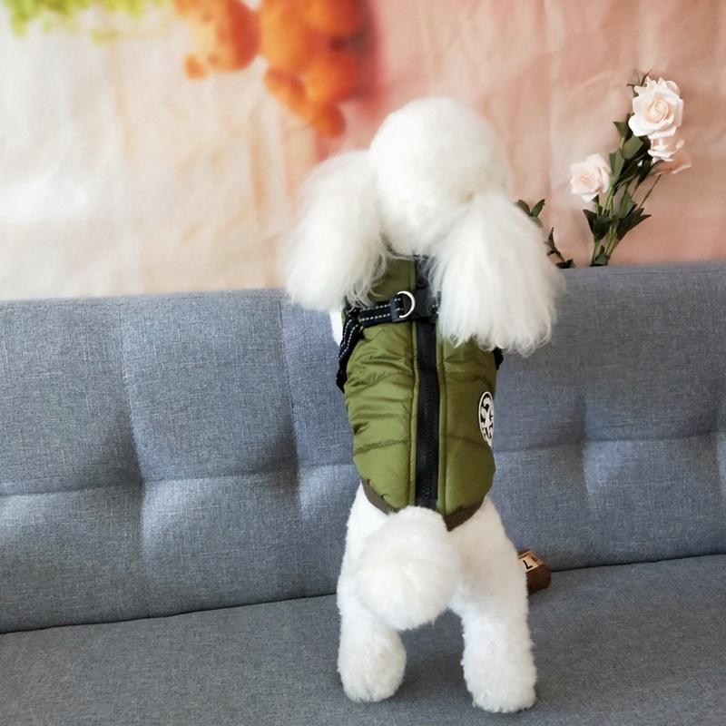 Pet Dog Winter Vest Coat For Small Medium Dogs Puppy Warm Down Jacket Sleeveless Padded Vest With Harness Chest Strap
