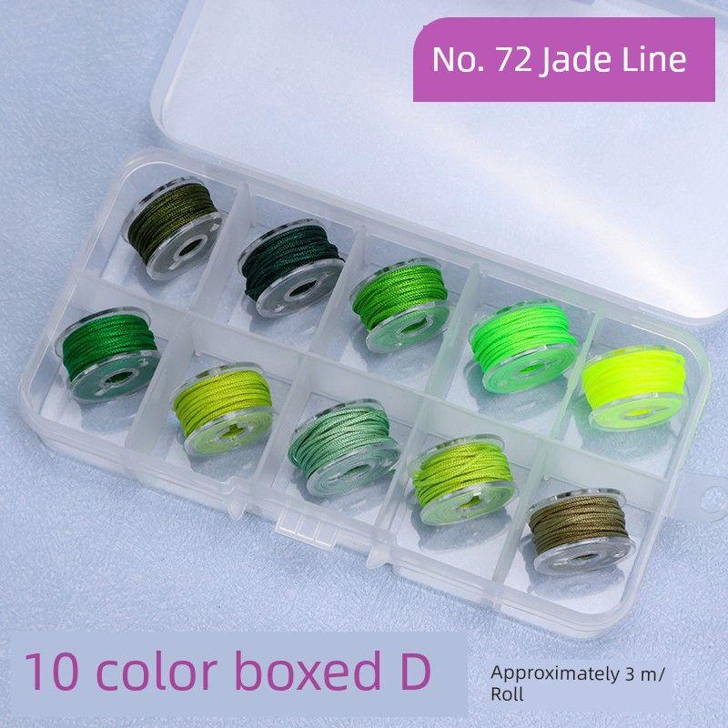 

Мини Нет. 72 Нефритовая нить Костюм Тканый ручной ремешок Плетеная веревка Подвеска Шнур Ручная вязка Веревочный шнур Материалы для DIY 10 color boxed D