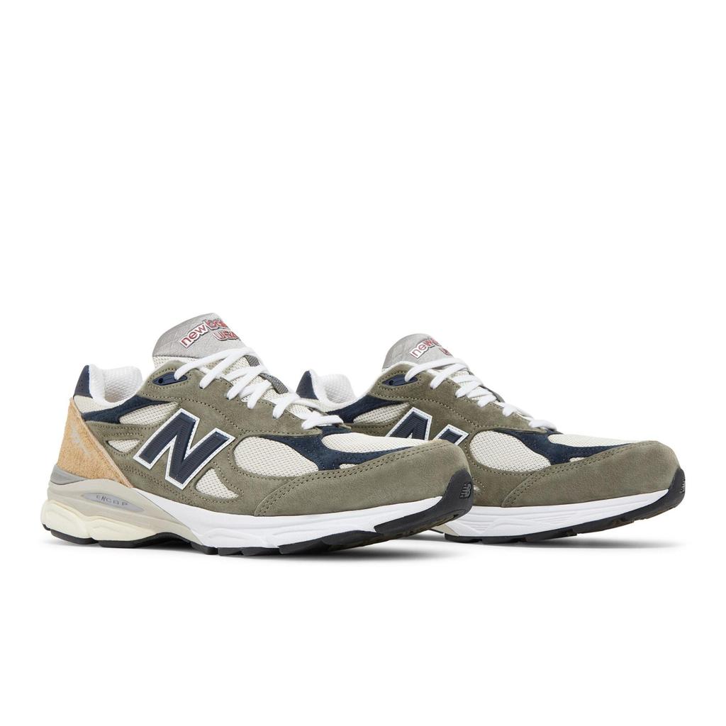 New Balance 990v3 Made in USA 'Olive' (Unisex) Grey / Blue Running Shoes M990TO3