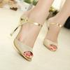 Sandale de dama Moda Frumos Sandale cu toc inalt argintiu auriu Toc subtire Pantofi de vara de dama Plus marimea 41