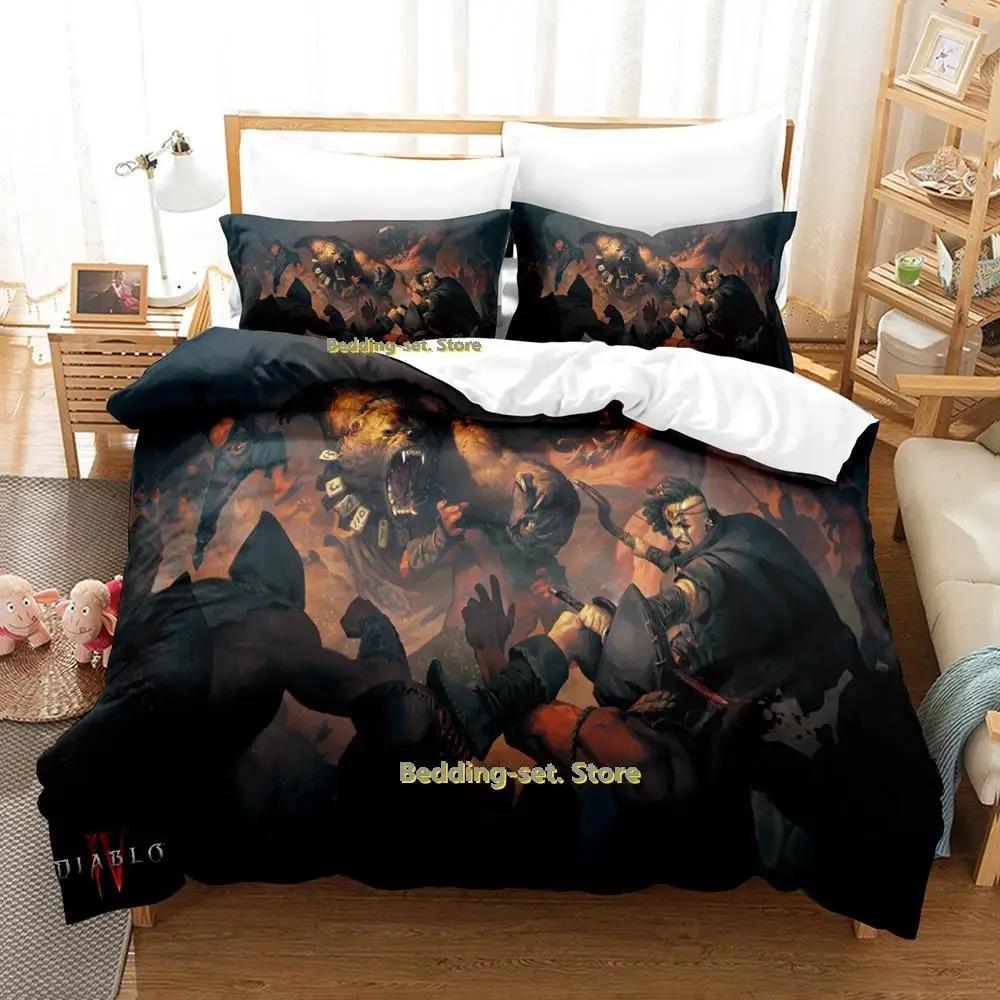 Nytt Diablo IV Sängklädesset Enkelt Twin Full Queen King Size Sängset Vuxen Barn Sovrum Påslakanset Anime parure de lit Säng