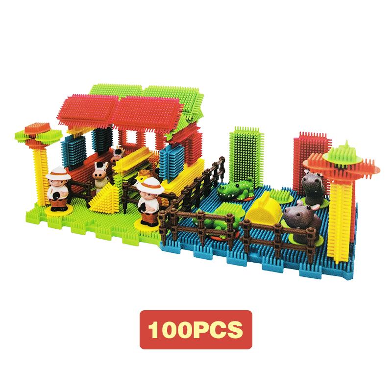 144PCS Building Block Children's Bristle Shape Brick Intellectual Modeling Interactive Parent-Child Assembly Diy Educational Toy