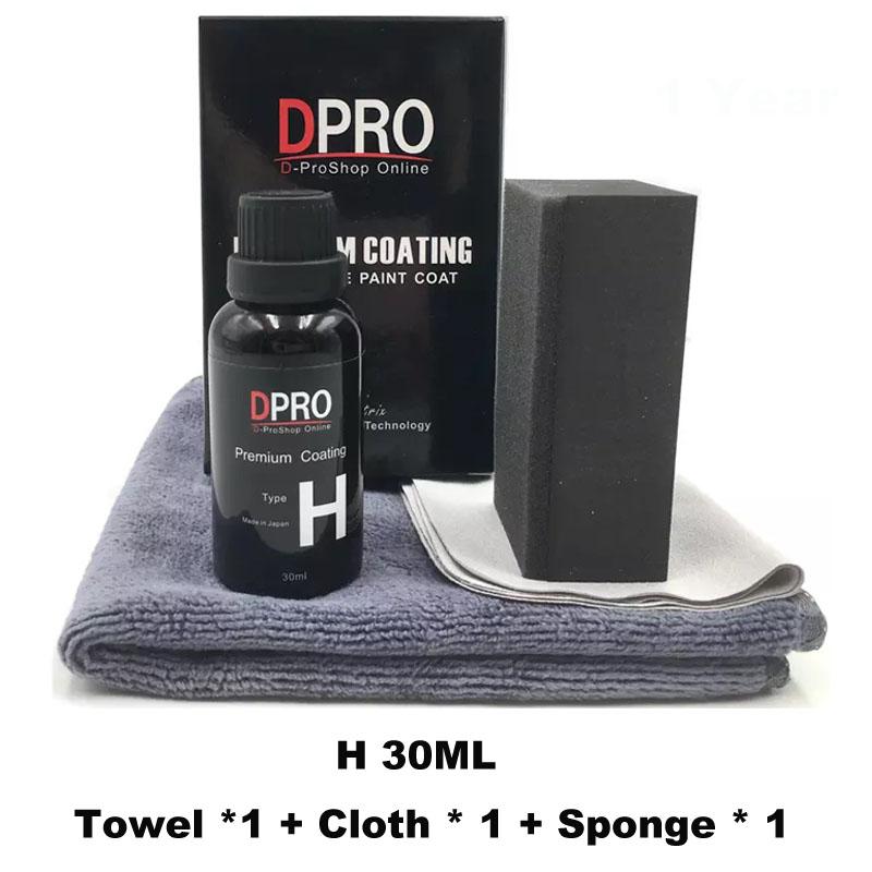Dpro 9H Ceramic Car Coating Liquid Glass Waterproof Nano Ceramics Paint Care Anti-scratch Hydrophobic Car Detailing Polish Kit H 30ml