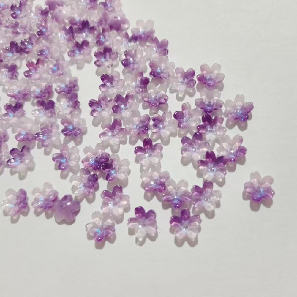100pcs Transparent Oriental Cherry Beads Gradient Color Jewelry Making Material DIY Accessories