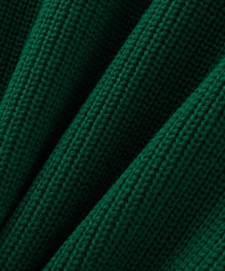 BLOND9 Half Zip Rib Knit Top_Green
