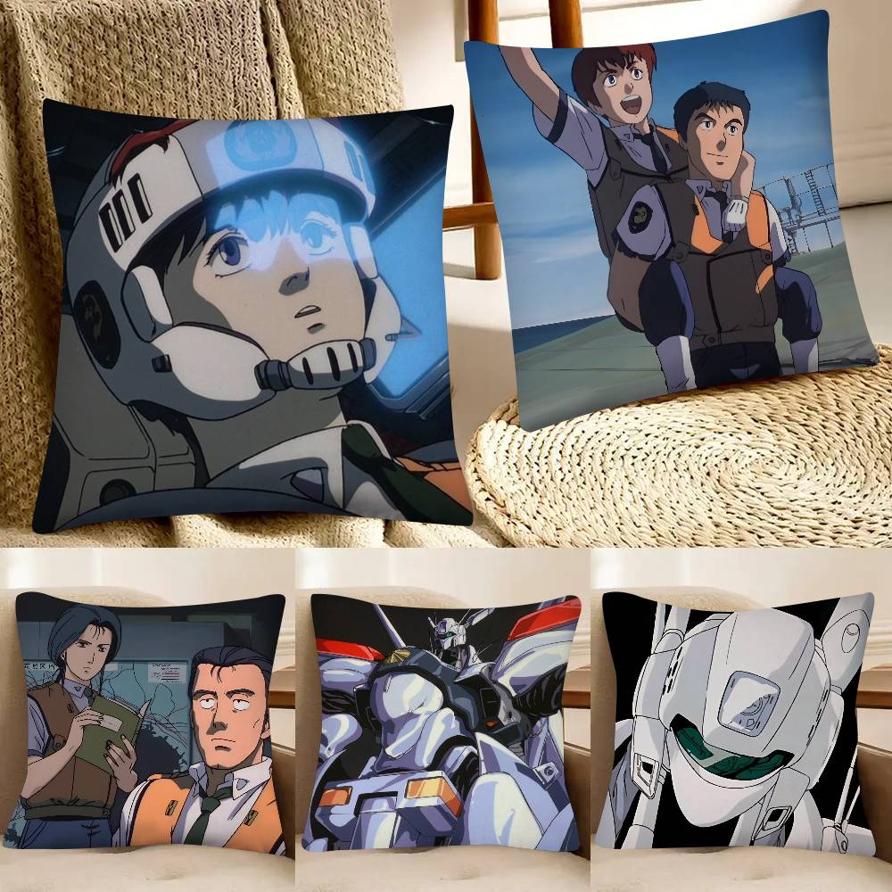 Classic Anime Patlabor The Mobile Police Pillow Case Fashion Square Pillowcase Bedroom Sofa Room Ins Decoration Leisure