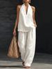 European & American Plus Size Halter V-neck Cotton Linen Blend Camisole