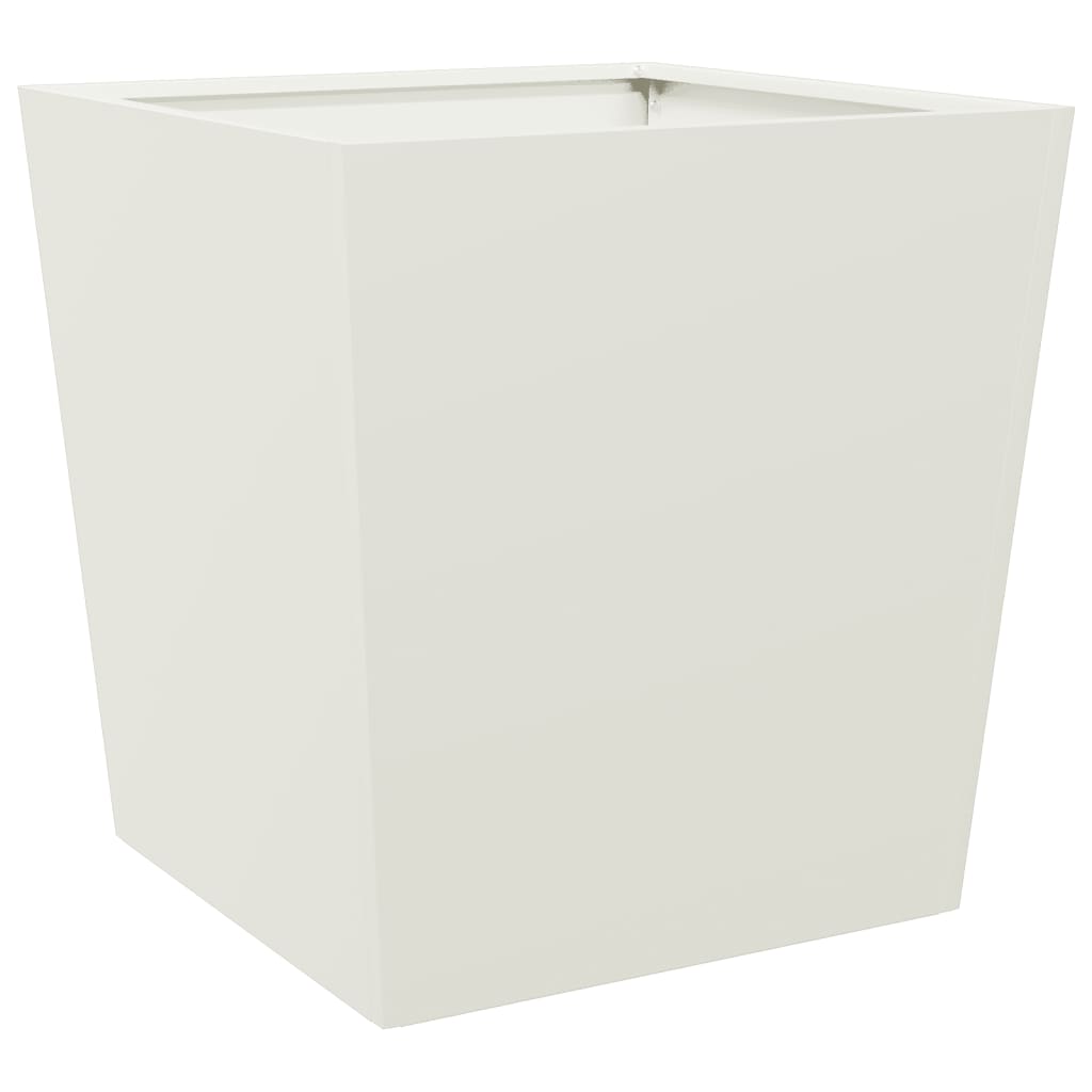White Plant Pot 50 x 50 x 50 cm Steel