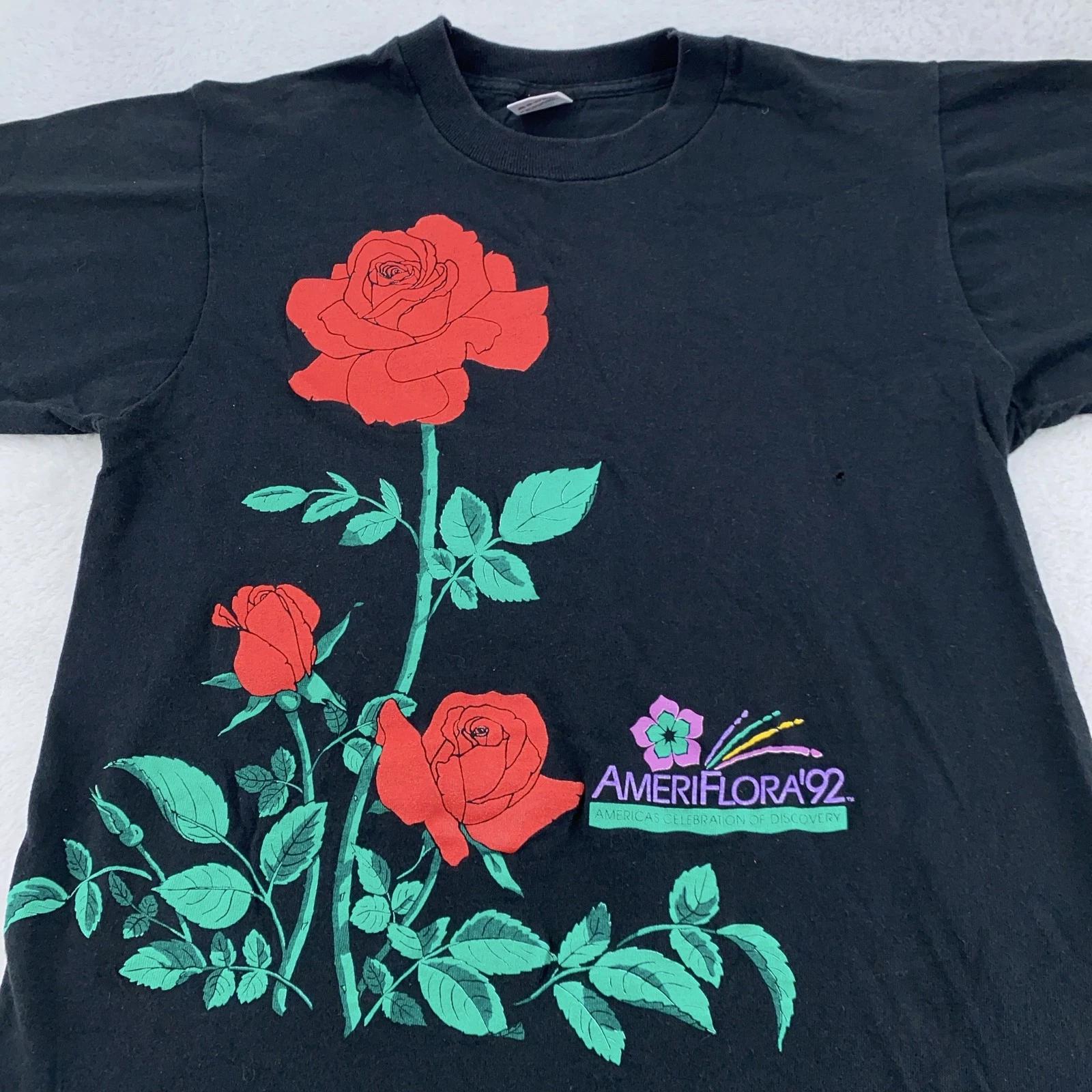 Vintage AmeriFlora 92 Shirt Mens Small Rose Floral Graphic Flower 90s Garden 3XL