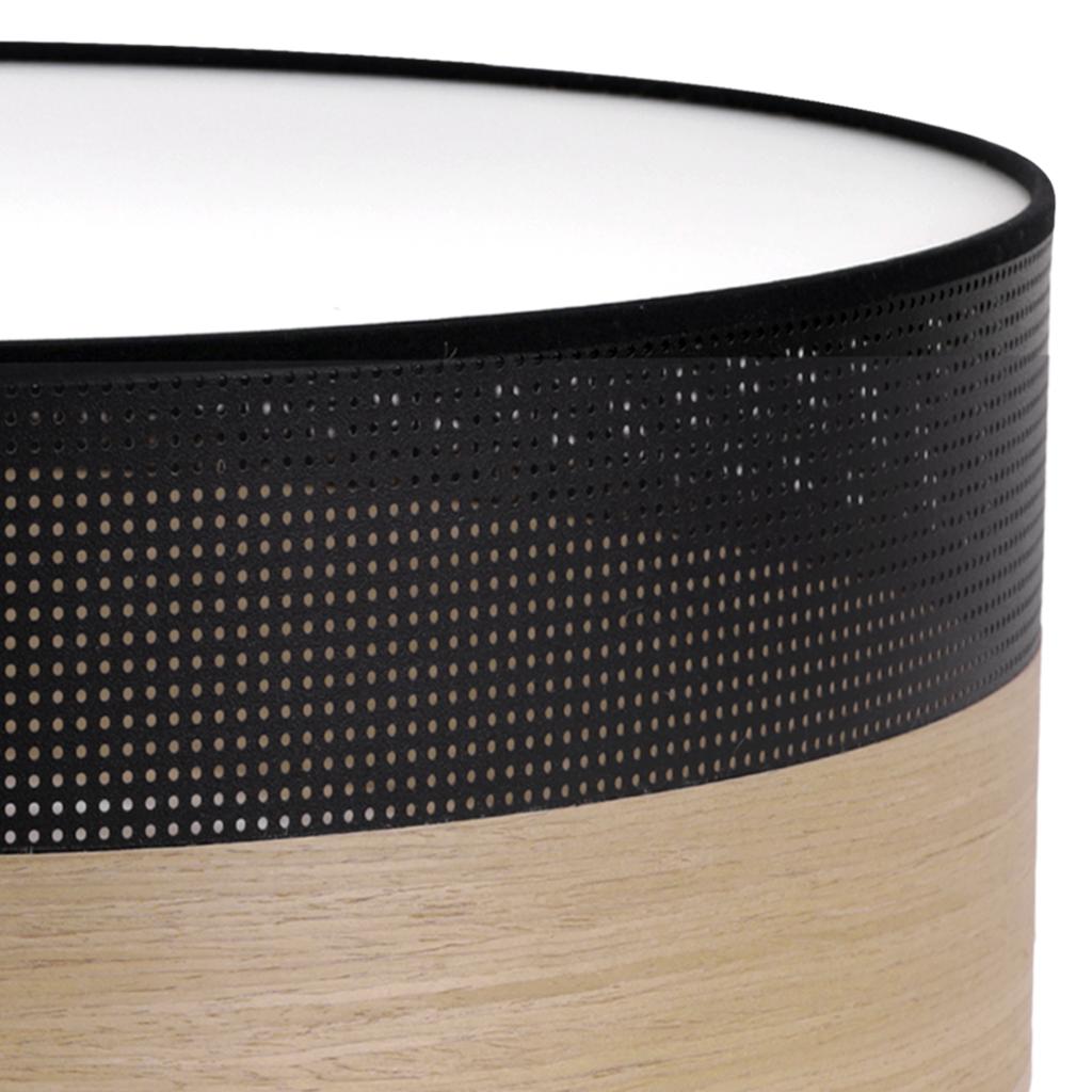 WOOD PLEXI CEILING LAMP BLACK 40CM GOLDEN OAK