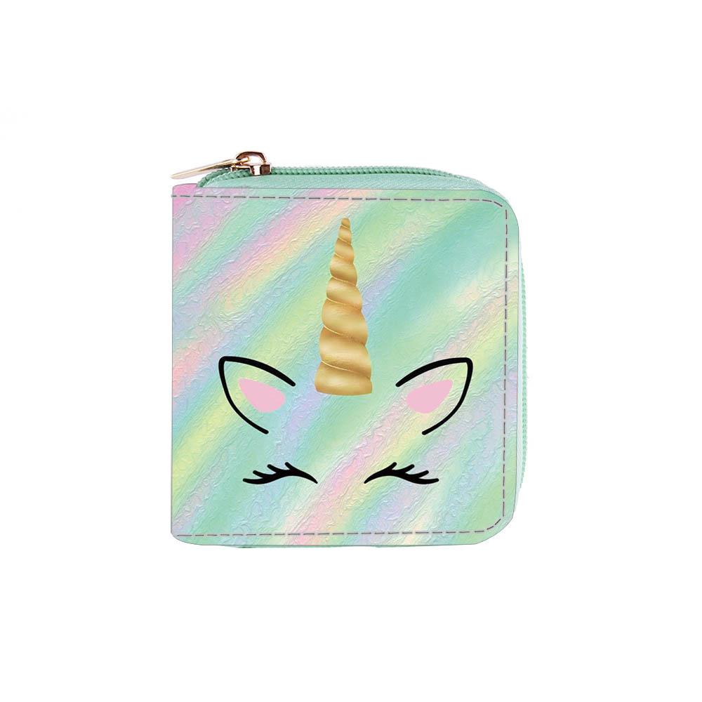 

Мультяшный Единорог Кот Кошка Короткий Кошелек Маленький Кошелек на Молнии