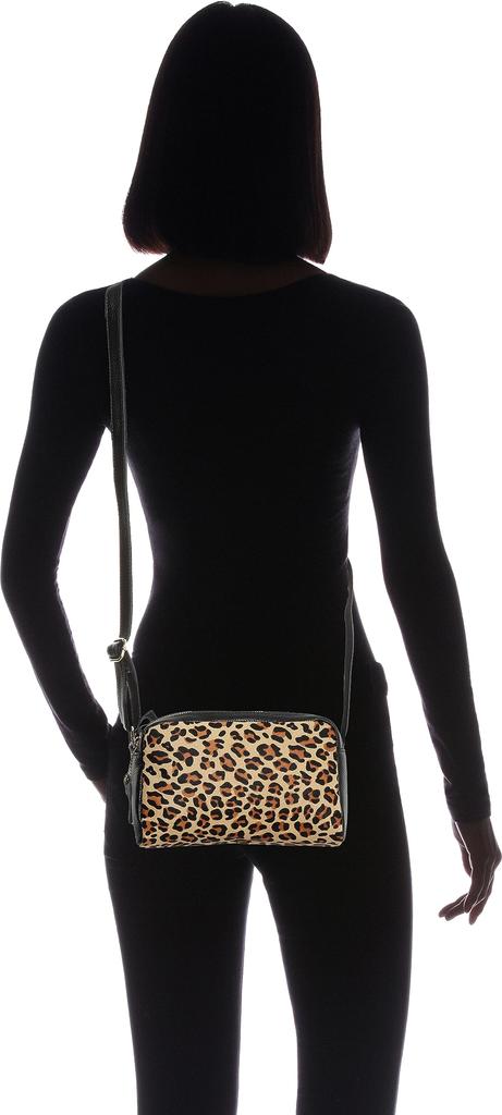 Cuco Horsehair x Shrink Leather Double-Layer Shoulder Bag 2353111308 Leopard (410)