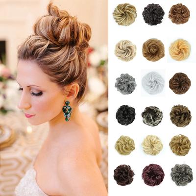 Synthetischer lockiger Chignon, Messy Scrunchies, elastisches Band, Haarknoten, Haarteil, Hochtemperaturfaser, natürliches Kunsthaar