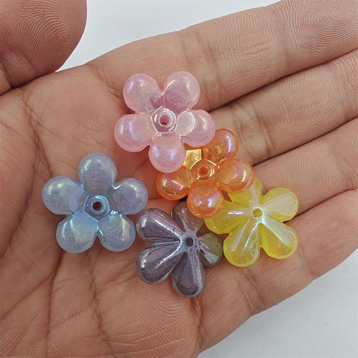 

10 шт. 21 мм DIY аксессуар для бисера акриловые бусины ювелирные аксессуары красочные цветочные элементы аксессуар материал ослепительный цвет цветочные бусины изысканный
