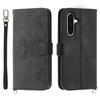 For Samsung Galaxy A17 5G Case Flower Pattern PU Leather Wallet Phone Cover with Strap