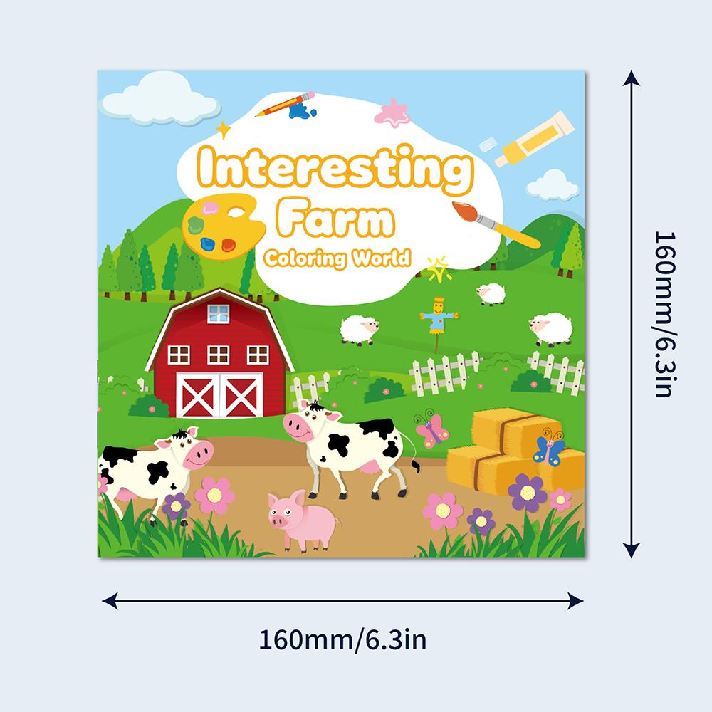 Hot selling coloring book with cartoon simple strokes, containing 16 cartoon patterns