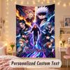 Custom Personalized Tapestry,Jujutsu Kaisen Print Custom Name Text Wall Art Hanging for Bedroom