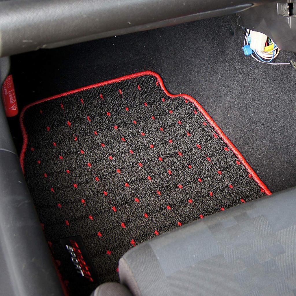 MONSTER SPORT Floor Mats for Cappuccino Manual Black x [EA11R/EA21R] Transmission, Red, 894501-2800M
