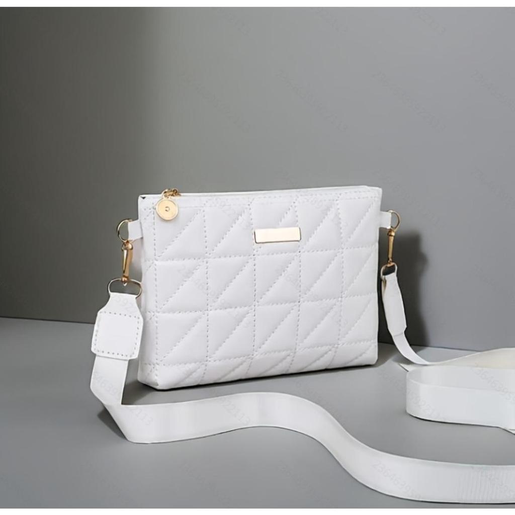 Striped Shoulder/crossbody Handbag, Exquisite Hardware Zipper Closure, Black and White Multifunctional Daily Travel Essential High-quality Bag