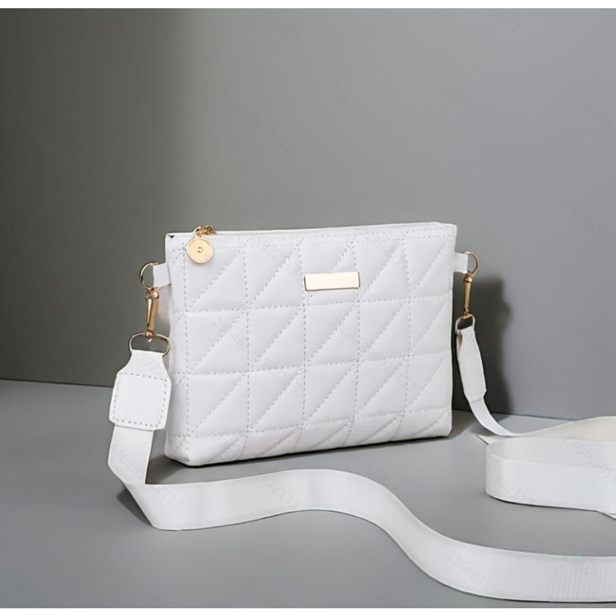 

Полосатая сумка на плечо/кроссбоди, Изысканная фурнитура, Застежка-молния, Черно-белая многофункциональная, Незаменимая для ежедневных путешествий, Высококачественная сумка белый