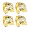 Set 8 buc Inele pentru șervețete Exquisite Frunză de arțar Galvanizare Reutilizabile Catarame inele pentru șervețete pentru Petrecere Cină Bucătărie Auriu