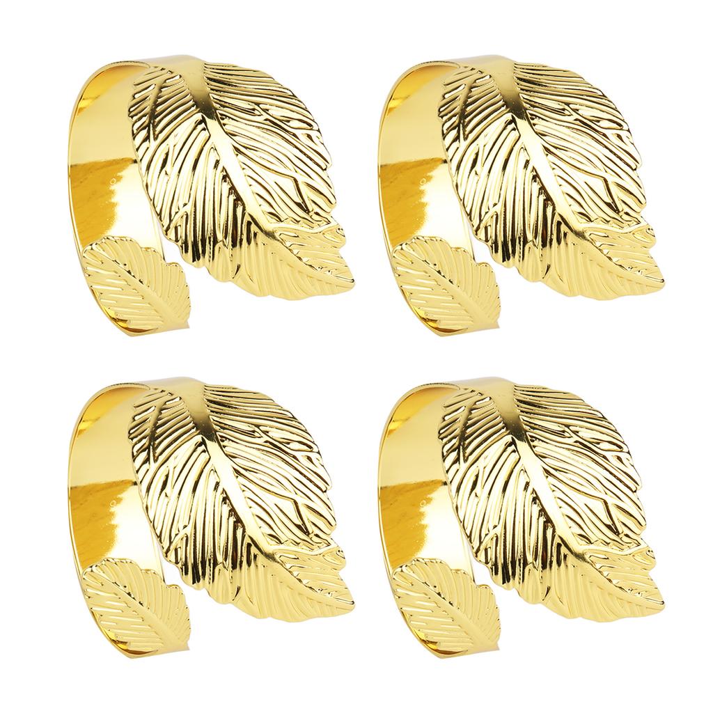 8ks Sada Kroužků na Ubrousky Vynikající Javorový List Galvanizace Opakovaně Použitelné Spony na Ubrousky pro Kuchyňskou Večeři Zlaté