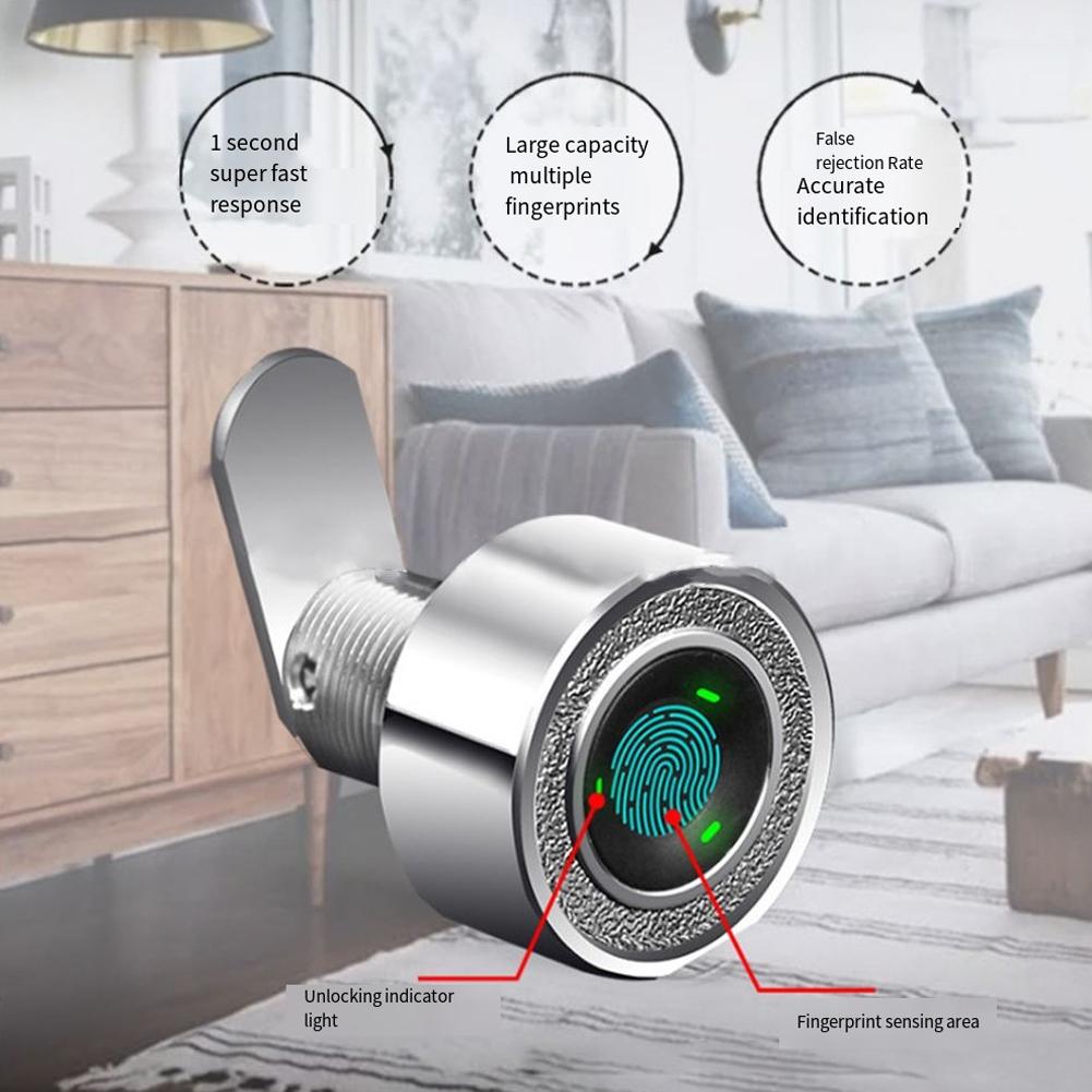 Biometric Fingerprint Lock Cabinet Drawer Lock Smart Drawer Locks Anti-theft Door Lock Long Standby Time Furniture Hardware