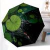 1pc Lotus Pond Automatic Open/Close Leisure Umbrella with Windproof, Functional Design, 8-Rib Sturdy Canopy