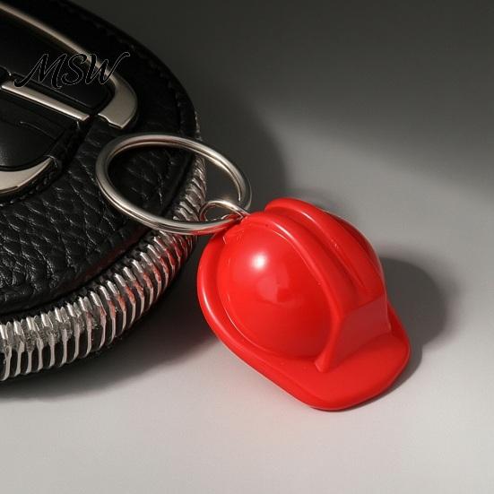 Hard Hat Pendant 5Pcs Mini Security Helmet Keychain, Simulated Construction Key Decorative Holders Ring Holder, Keychain for Backpacks Handbags Small