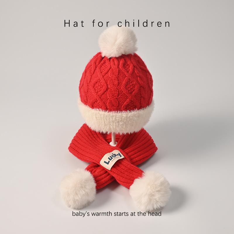Vánoční dětská čepice, šála a rukavice třídílná dětská sada Zimní kašmírové dětské chlapecké a dívčí nákrčníky pro zahřátí