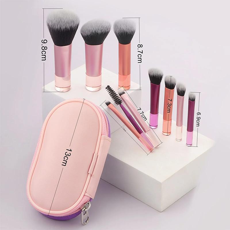 10 Pcs Mini Makeup Brush Set Powder Eyeshadow Foundation Blush Blender Concealer Beauty Makeup Tools Brush Professional Supplies