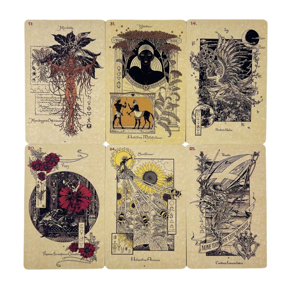 Magiczne Botaniczne Karty Wyroczni Talia 33 Kart Tarota Angielskie Wydanie do Wróżb Gry Planszowe