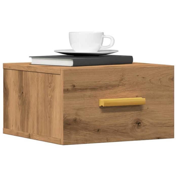 VidaXL Table de chevet murale chêne artisanal 35x35x20 cm, armoire de chevet flottante, armoire de chevet suspendue, unité 857065