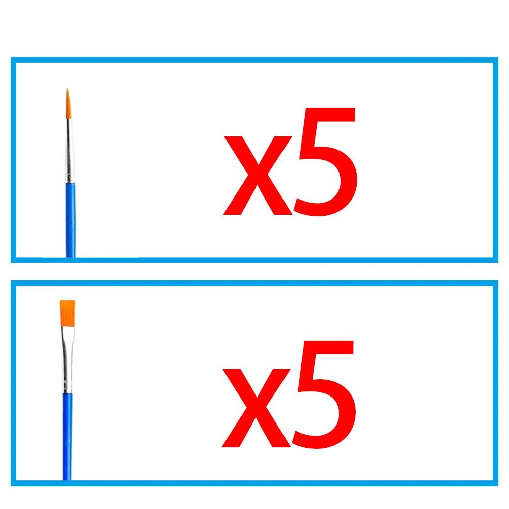 5-100pcs Paint Brushes Set for Kids Acrylic with Flat Round Pointed Paint Brushes Craft Watercolor Oil Painting Brushes