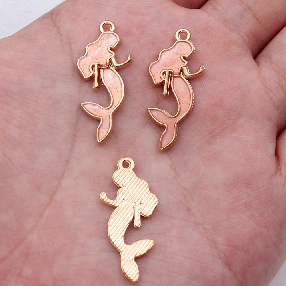 Charms Flamingo Mermaid Enamel Pendants Wedding Jewelry Findings QC054