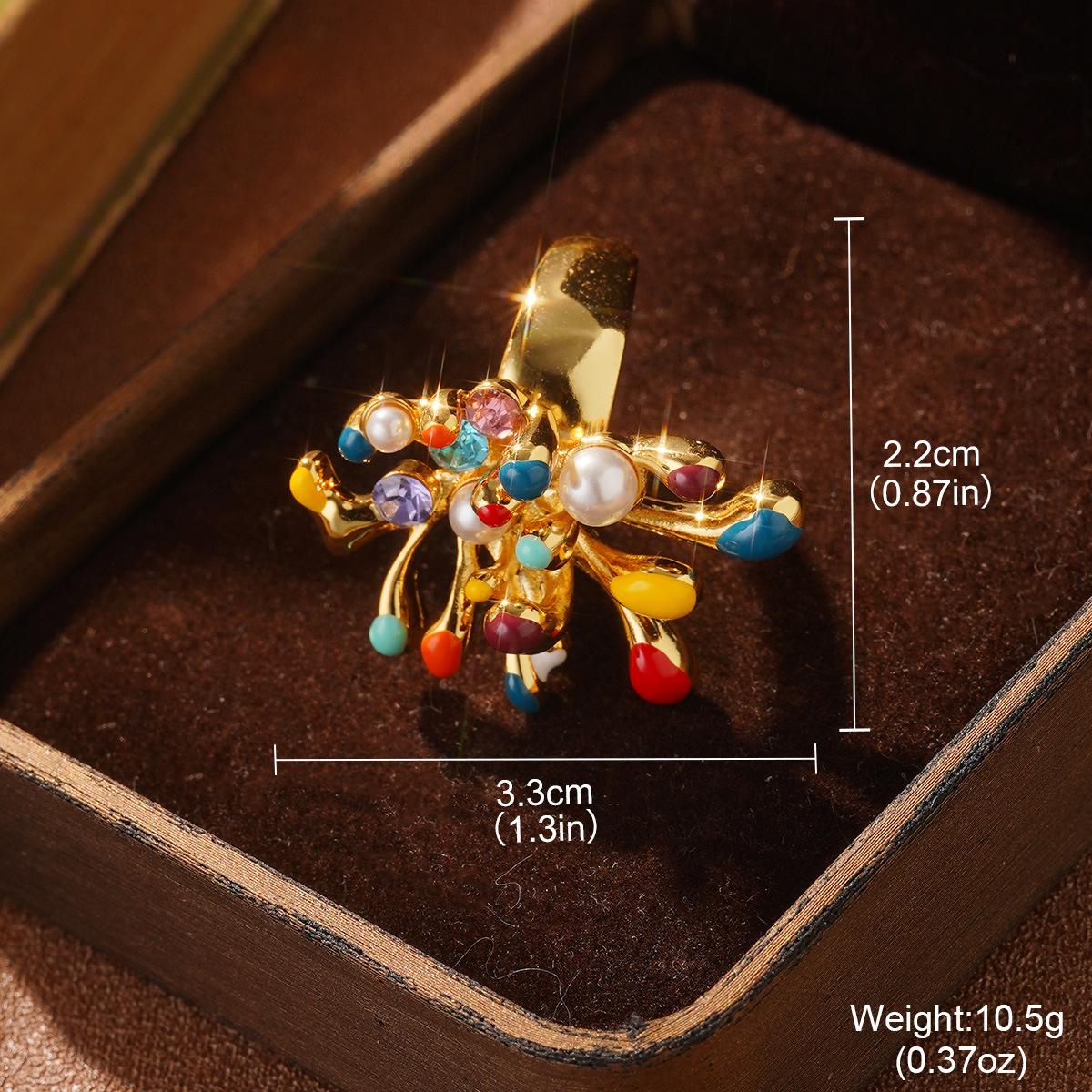 

Vintage flower fringed stud earrings medieval vintage niche ring pearl premium earrings light luxury ear jewelry