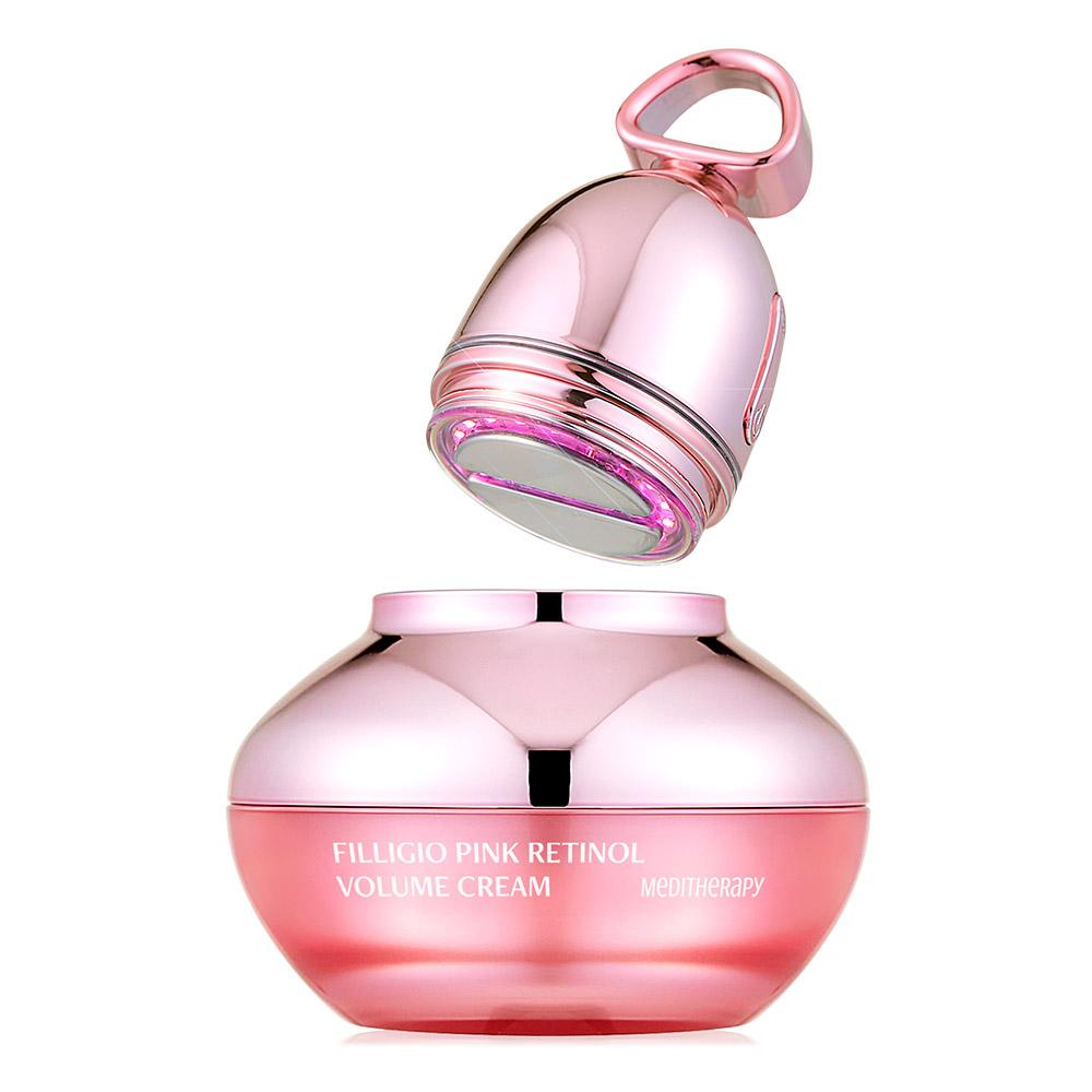 Meditherapy Filligio Pink Retinol Cream (50ml + EMS Device) - Firming & Volumising Skincare Set for Radiant Skin, Korean 1 SET