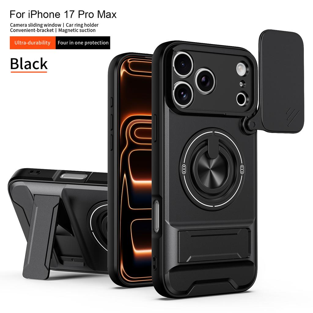 For iPhone 17 Pro Max Case iPhone 17 Pro Cover iPhone 17 Air Magsafe Magnetic Fold Holder Military Armor Camera Protection Cover