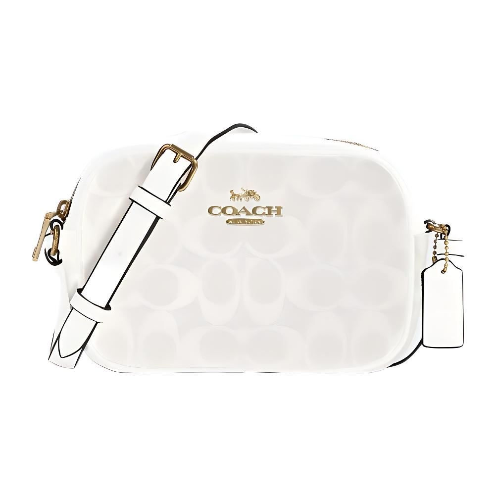 New COACH Camera Leather Camera Bag, Crossbody Bag, Shoulder Bag Women's Glacier White C9926-IMRFF