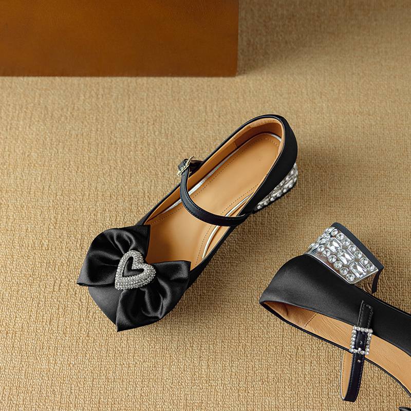 Krazing Pot Sheepskin Stain Summer Size 40 Crystal Med Heels Butterfly-knot Oriental Design Square Toe Elegant Wedding Pumps