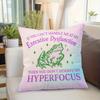 Pillowcase 1Pc, Frog Hyperfocus And Executive Dysfunction, Printed Holiday Theme Cushion Cover With Hidden Zipper, Suitable For