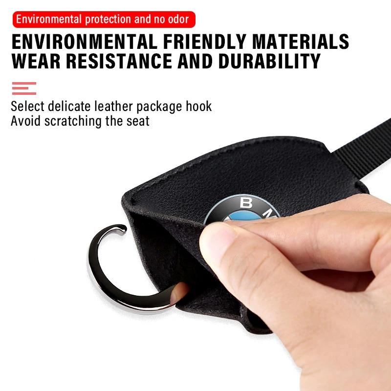 1/2pcs Leather Car Seat Back Hooks Portable Hanging Bag Rack For BMW E30 E34 E36 E39 E46 F10 F13 M Performance X1 F48 X3 X4 X5