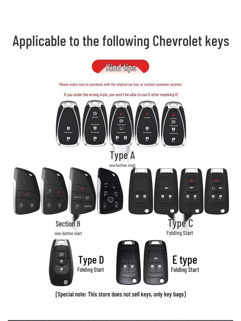 Chevrolet Schlüsselabdeckung für Cruze, Cavalier, Malibu XL, Equinox, Trax (Kohlefaser)