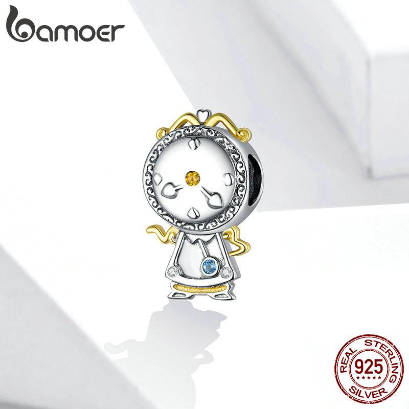 Bamoer 925 Sterling Silver Magic Clock Pets Charm for Original Silver Plated Platinum Bracelet Fine Jewelry