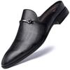 Fashion Genuine Leather Low Heel Slippers Breathable Male Half Footwear Business Casual Flats Half Drag New Arrival Men's Muller Shoes
